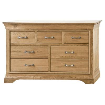 Limoges Solid Oak 7 Drawer Wide Chest
